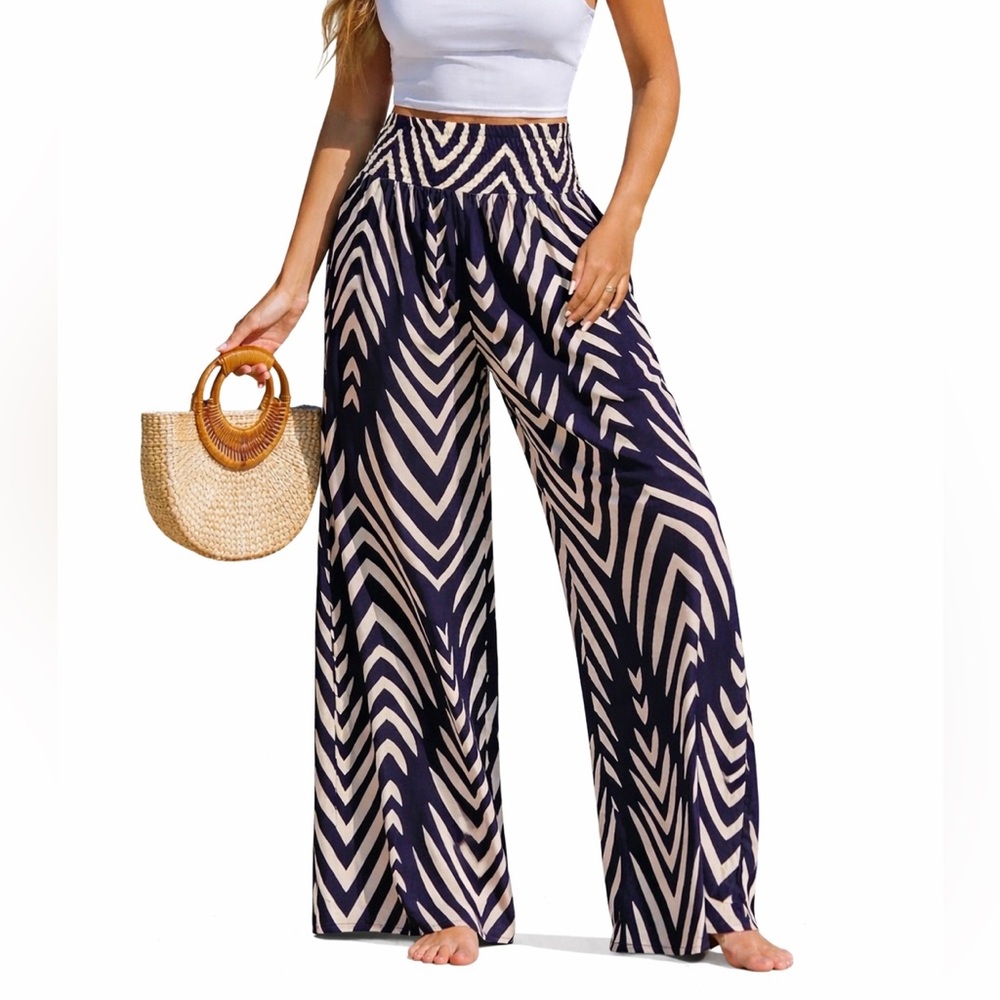 Chevron Wide Leg Boho Pants